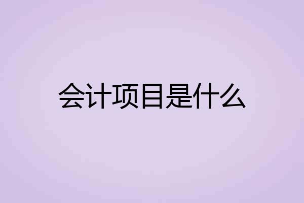 会计项目是什么