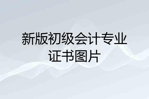 新版初级会计专业证书图片