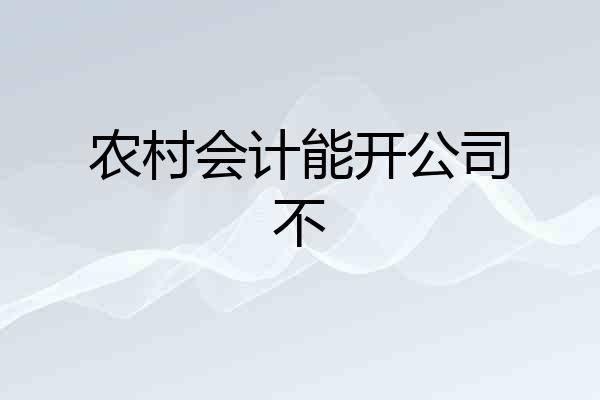 农村会计能开公司不