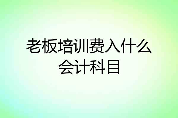 老板培训费入什么会计科目