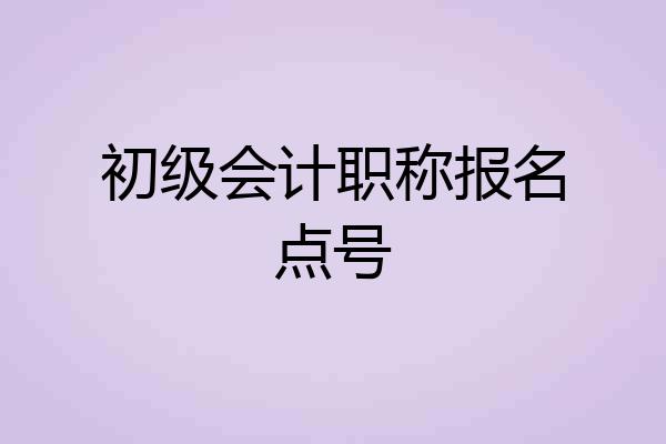初级会计职称报名点号