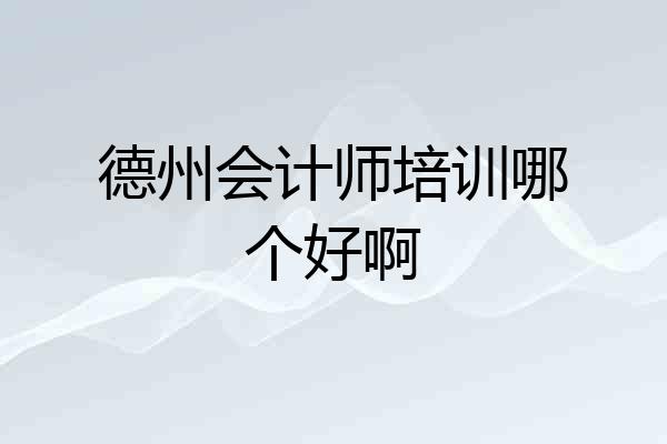 德州会计师培训哪个好啊
