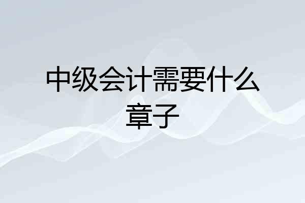 中级会计需要什么章子