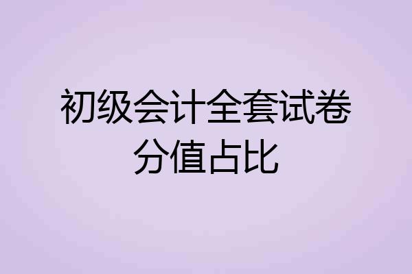 初级会计全套试卷分值占比