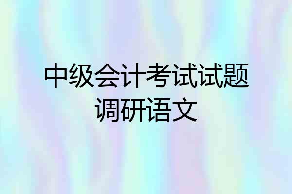 中级会计考试试题调研语文
