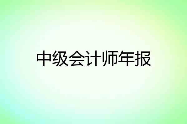 中级会计师年报