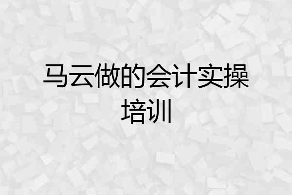 马云做的会计实操培训