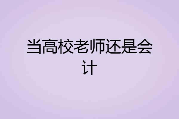 当高校老师还是会计