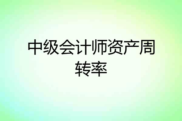 中级会计师资产周转率