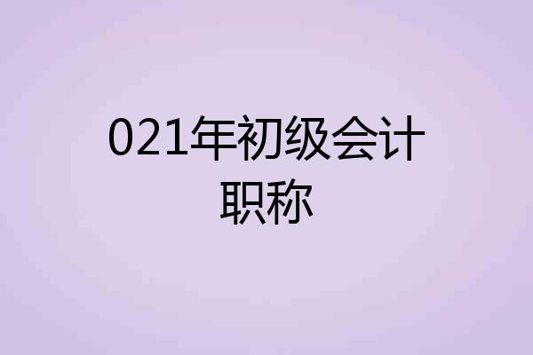 021年初级会计职称