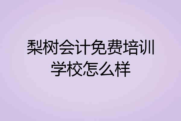 梨树会计免费培训学校怎么样