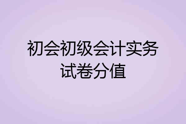 初会初级会计实务试卷分值