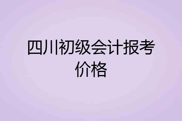 四川初级会计报考价格