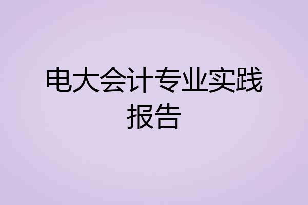 电大会计专业实践报告