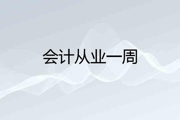 会计从业一周