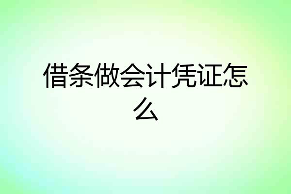借条做会计凭证怎么