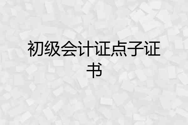 初级会计证点子证书