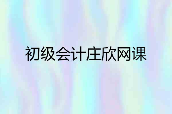 初级会计庄欣网课