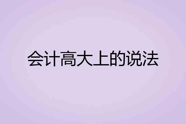 会计高大上的说法