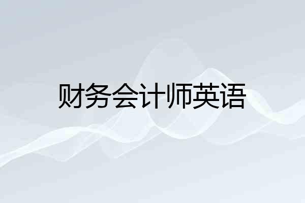 财务会计师英语