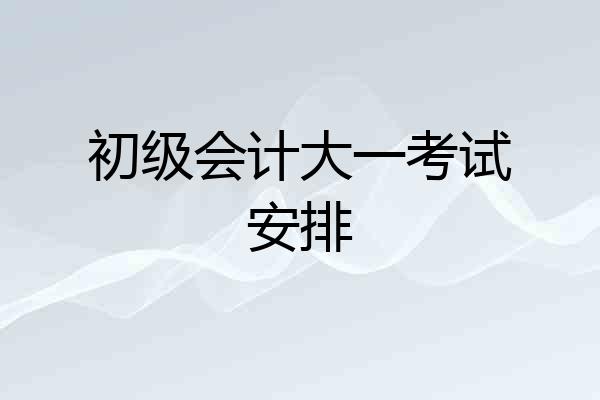 初级会计大一考试安排