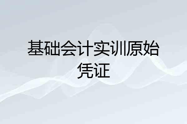 基础会计实训原始凭证