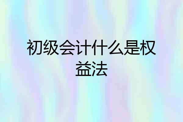 初级会计什么是权益法