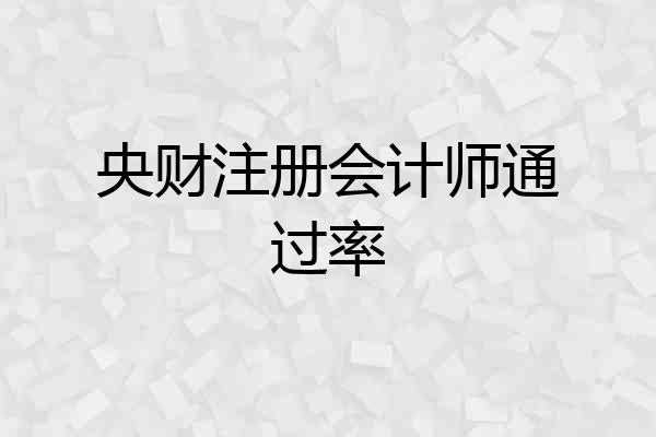 央财注册会计师通过率