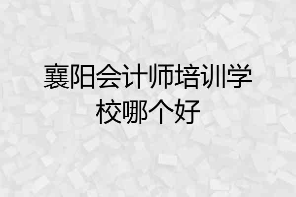 襄阳会计师培训学校哪个好