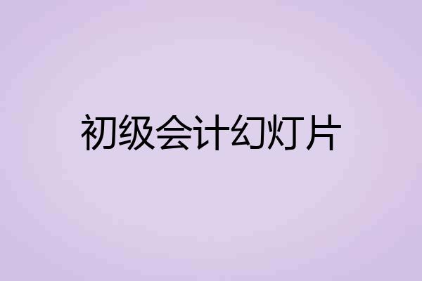 初级会计幻灯片