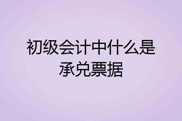 初级会计中什么是承兑票据