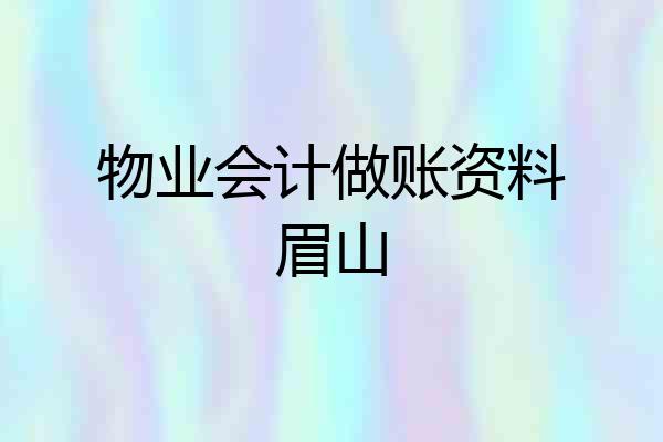 物业会计做账资料眉山