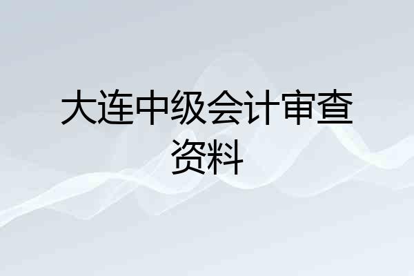 大连中级会计审查资料