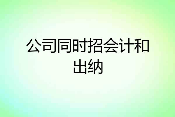 公司同时招会计和出纳