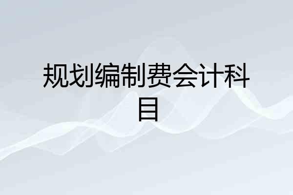规划编制费会计科目