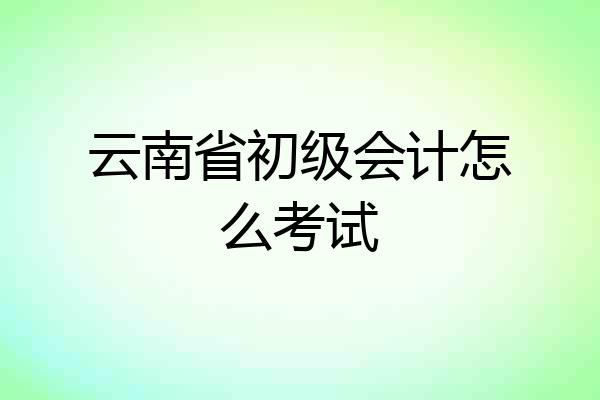 云南省初级会计怎么考试