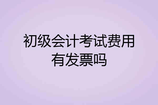 初级会计考试费用有发票吗