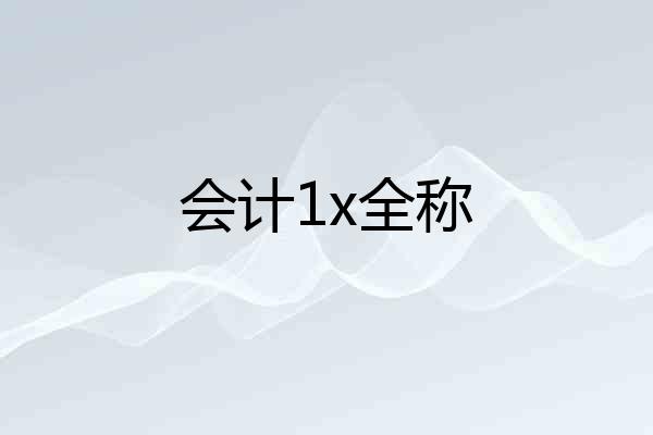 会计1x全称