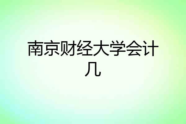 南京财经大学会计几