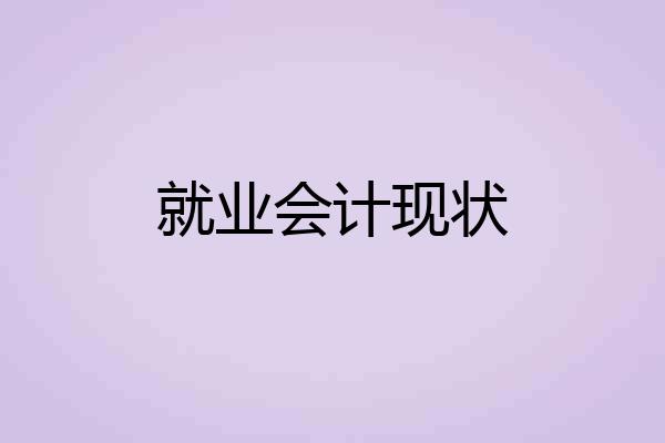 就业会计现状