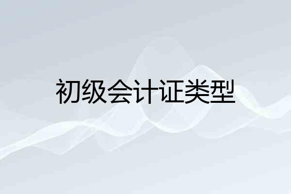 初级会计证类型