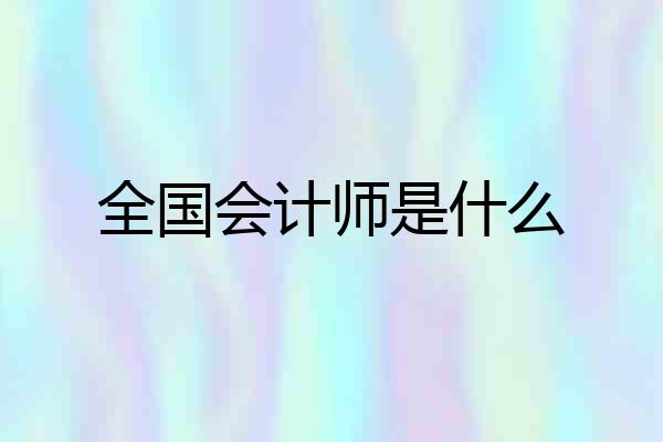 全国会计师是什么