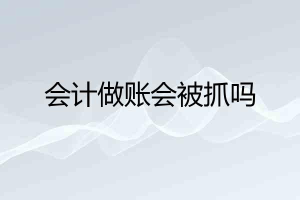 会计做账会被抓吗
