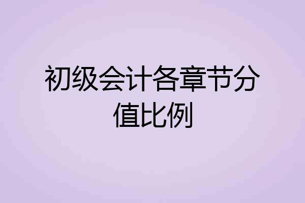 初级会计各章节分值比例
