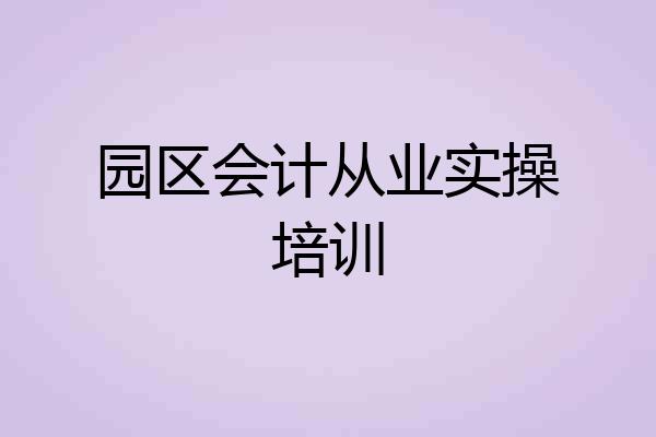 园区会计从业实操培训