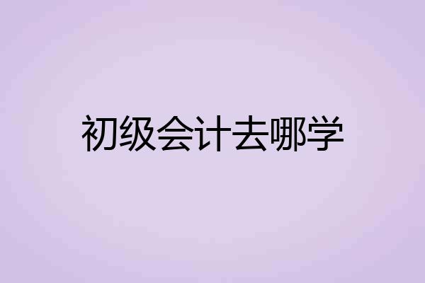 初级会计去哪学