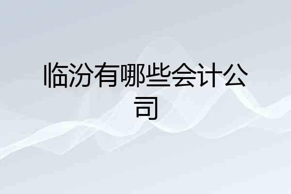 临汾有哪些会计公司