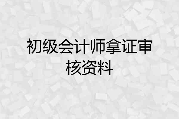 初级会计师拿证审核资料