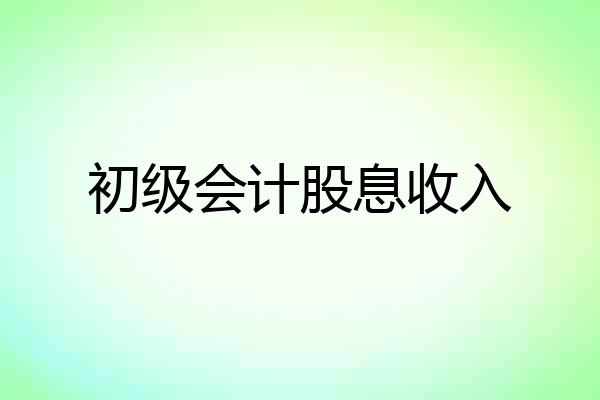 初级会计股息收入