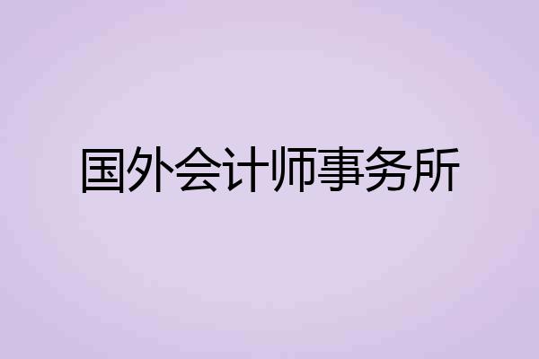国外会计师事务所